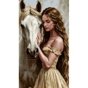 гоблен-Момиче с конче р-ри 58/38 1/1 дмц конци