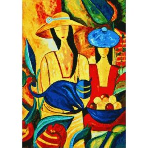 Гоблен-Пикасо Две жени със синя котка р-ри 50/70 1/4 дмц конци